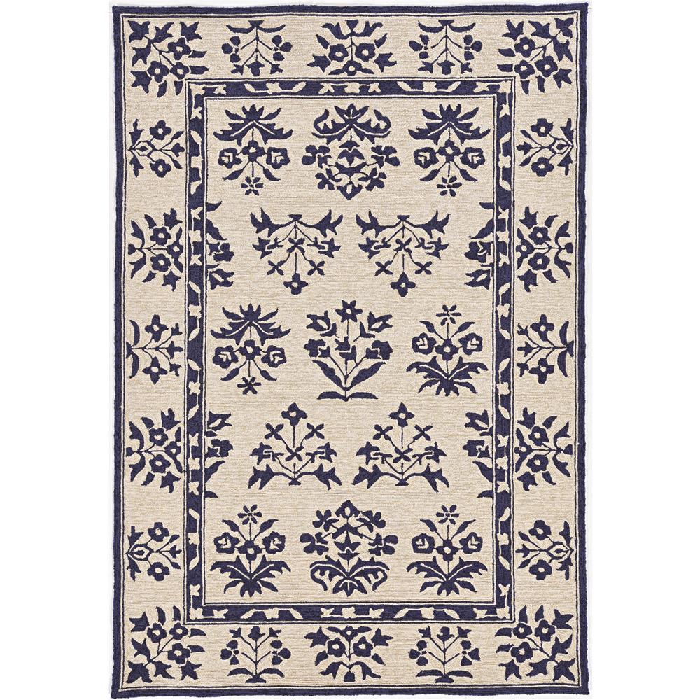 KAS 4208 Harbor 3 ft. 3 in. X 5 ft. 3 in. Area Rug in Sand/Blue Haven